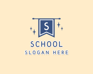 School Flag Banner Education logo design