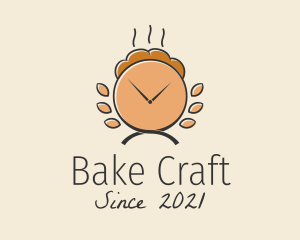 Bread Bakery Clock  logo design