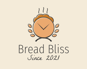 Baguette - Bread Bakery Clock logo design