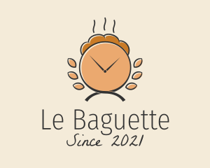 Baguette - Bread Bakery Clock logo design