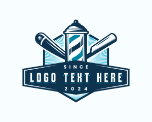 Barbershop - Razor Pole Barbershop logo design