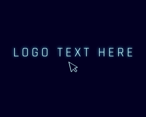 Web Developer - Neon Tech Cursor logo design