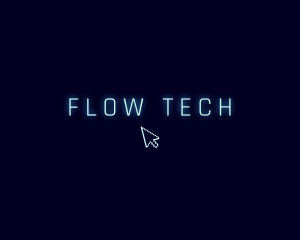 Neon Tech Cursor logo design