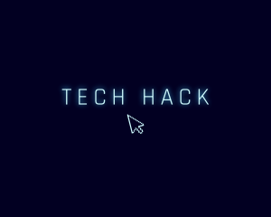 Neon Tech Cursor logo design