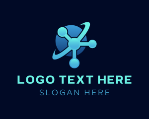 Scientist - Blue Atom Laboratory logo design