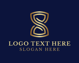 Hourglass - Elegant Hourglass Number 8 logo design