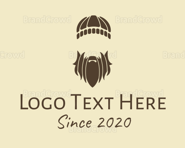 Brown Hipster Guy Man Logo