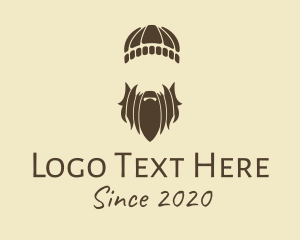 Beard Oil - Brown Hipster Guy Man logo design