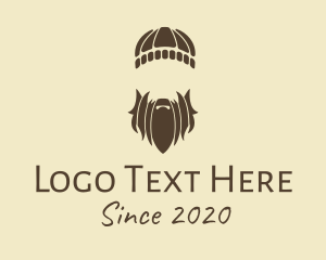 Hairstyle - Brown Hipster Guy Man logo design