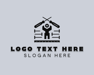 Contractor - Builder Renovation Tools logo design