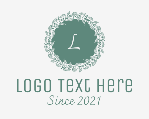 Perfume - Botanical Green Wedding Wreath logo design