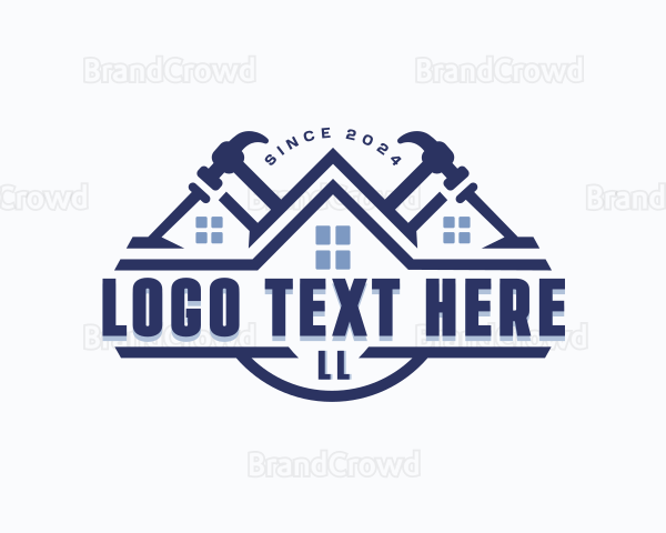 Roof Hammer Carpentry Logo