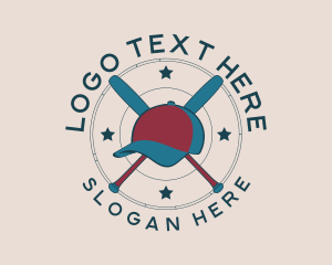 Softball - Baseball Bat Cap logo design