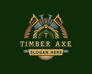 Saw Lumberjack Carpentry logo design