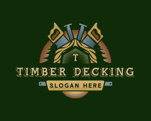 Saw Lumberjack Carpentry logo design