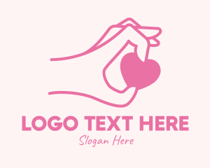 Dating - Hand Picked Heart logo design