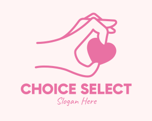 Pick - Hand Picked Heart logo design