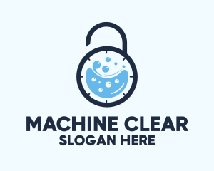 Clean - Time Lock Washing logo design