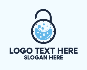Bubble - Time Lock Washing logo design