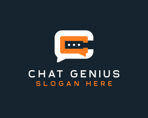 Chat Messaging App Letter C logo design