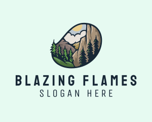 Bonfire - Outdoor Mountain Nature Forest logo design