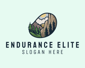 Outdoor Mountain Nature Forest logo design