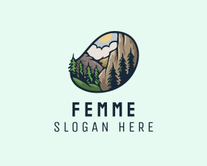 Outdoor Mountain Nature Forest logo design