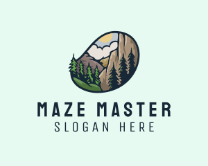 Outdoor Mountain Nature Forest logo design