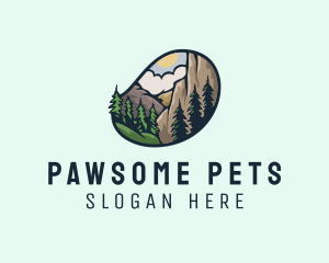 Outdoor Mountain Nature Forest logo design