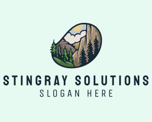 Outdoor Mountain Nature Forest logo design