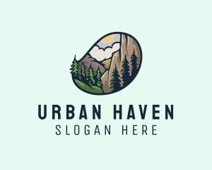 Outdoor Mountain Nature Forest logo design