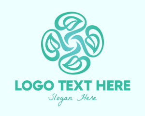 Vegan - Organic Teal Vines logo design