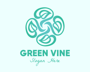 Organic Teal Vines logo design