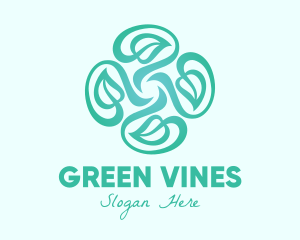 Vines - Organic Teal Vines logo design