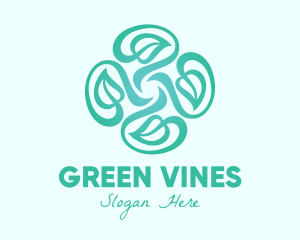 Organic Teal Vines logo design