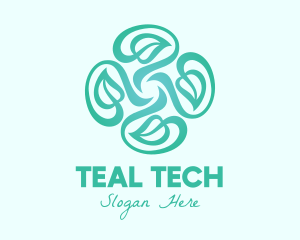Organic Teal Vines logo design