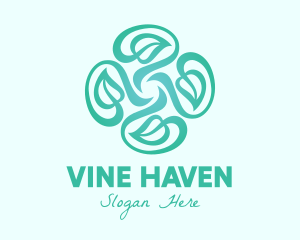 Organic Teal Vines logo design