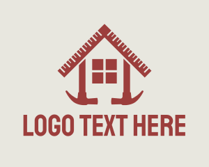 Ruler - Architecture Handyman Hammer logo design