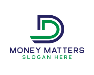 Modern Stripe Tech Letter D Logo