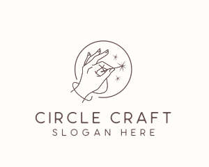 Hand Needle Sewing logo design