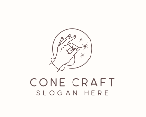 Hand Needle Sewing logo design