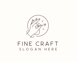 Hand Needle Sewing logo design