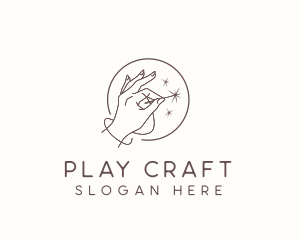 Hand Needle Sewing logo design