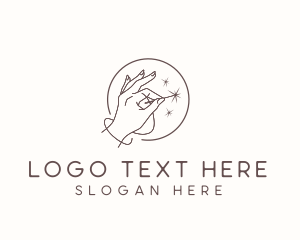 Hand Needle Sewing Logo