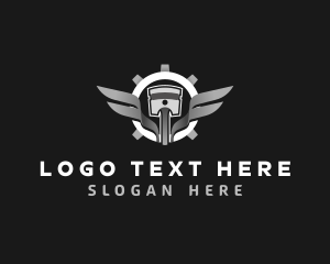 Cog - Piston Wings Gear logo design