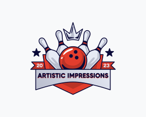 Crown Sports Bowling Alley logo design