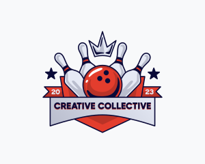 Crown Sports Bowling Alley logo design