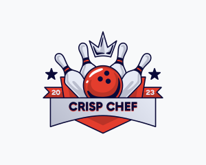 Crown Sports Bowling Alley logo design