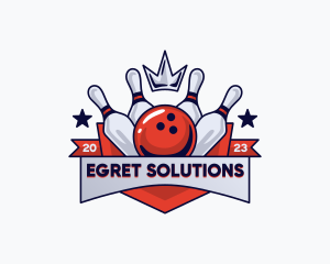 Crown Sports Bowling Alley logo design