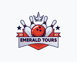 Crown Sports Bowling Alley logo design